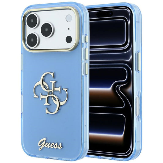 Case for Apple iPhone 18 Pro / 17 Pro, Guess, IML 4G Metal Script, Blue