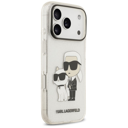 Case for Apple iPhone 18 Pro / 17 Pro, Karl Lagerfeld, IML Glitter Karl and Choupette NFT, Transparent