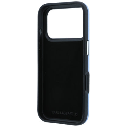 Case for Apple iPhone 18 Pro / 17 Pro, Karl Lagerfeld, Saffiano with Karl & Choupette Head's Pin and Logo, Blue