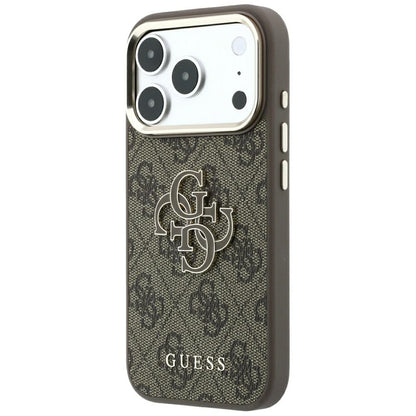 Case for Apple iPhone 18 Pro Max / 17 Pro Max, Guess, 4G Big Resin Logo, Brown