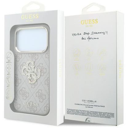 Case for Apple iPhone 18 Pro Max / 17 Pro Max, Guess, 4G Big Strass Logo, Pink