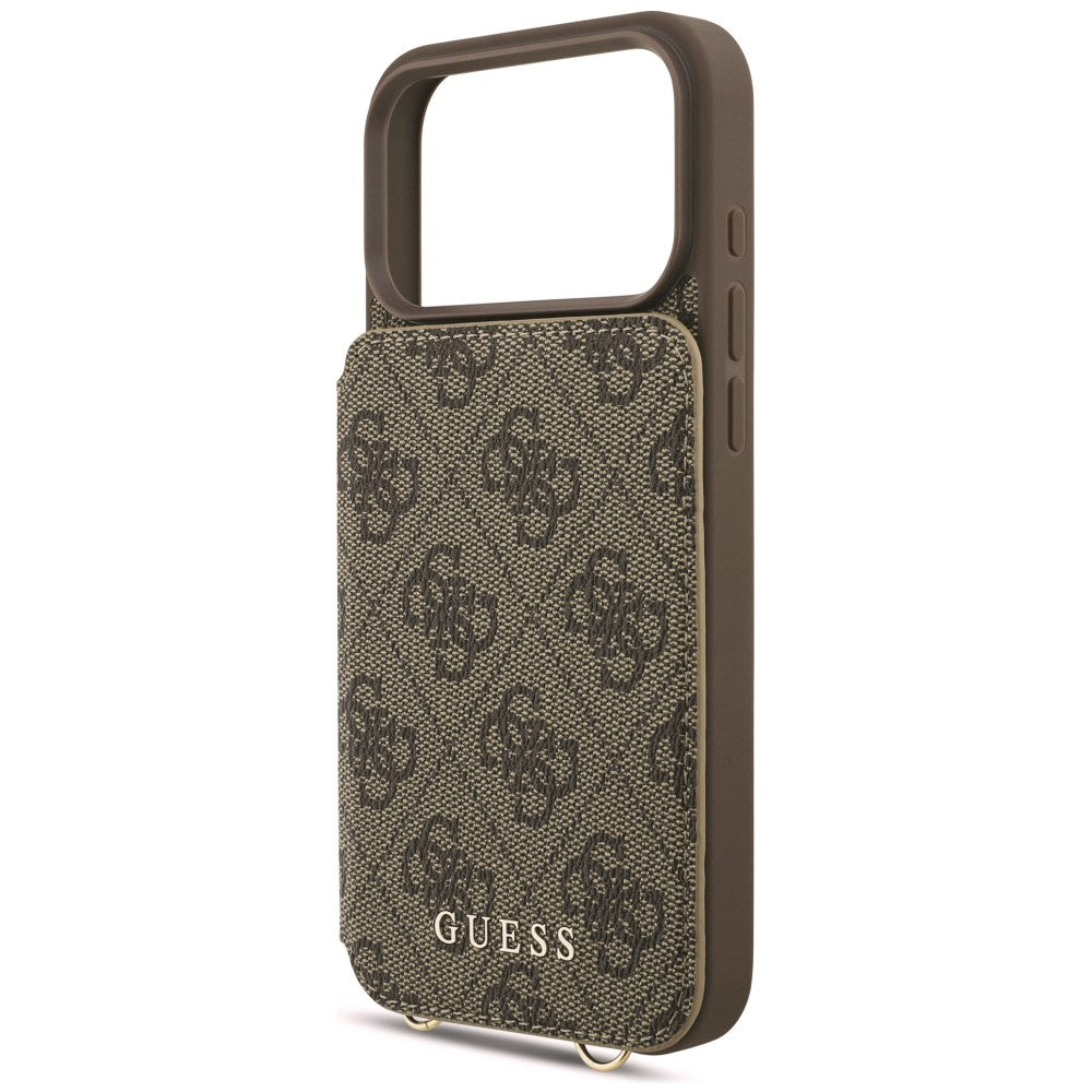 Case for Apple iPhone 18 Pro Max / 17 Pro Max, Guess, 4G Crossbody Cardslot, Brown