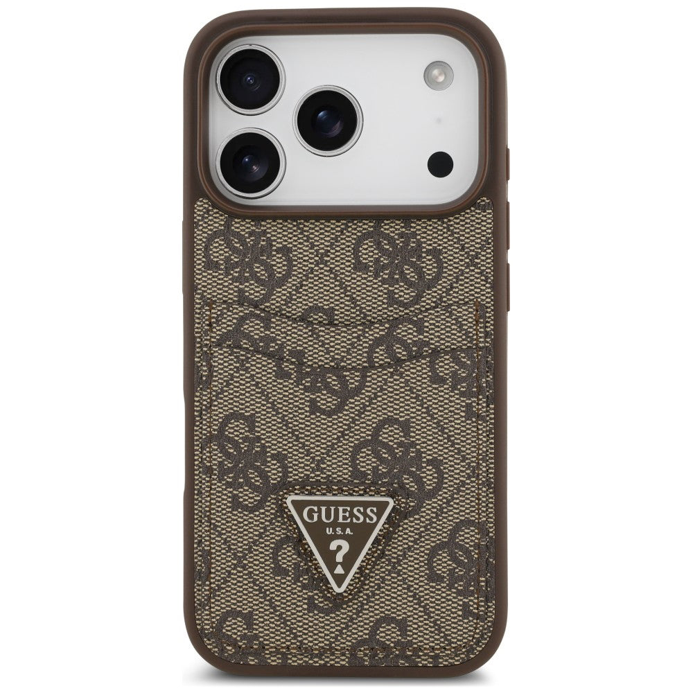 Case for Apple iPhone 18 Pro Max / 17 Pro Max, Guess, 4G Double Card Triangle, Brown