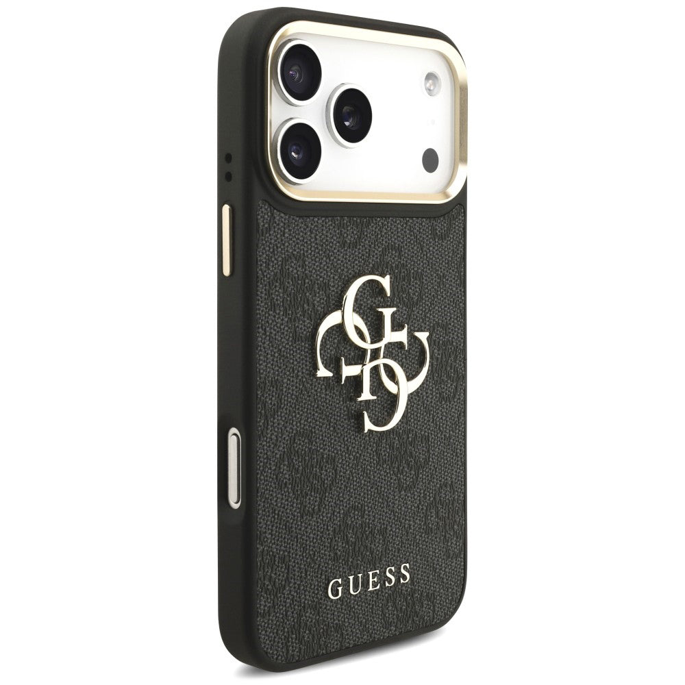 Case for Apple iPhone 18 Pro Max / 17 Pro Max, Guess, Big 4G Classic Logo & Big Strap Metal Buttons, Black