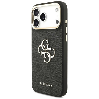 Case for Apple iPhone 18 Pro Max / 17 Pro Max, Guess, Big 4G Classic Logo & Big Strap Metal Buttons, Black