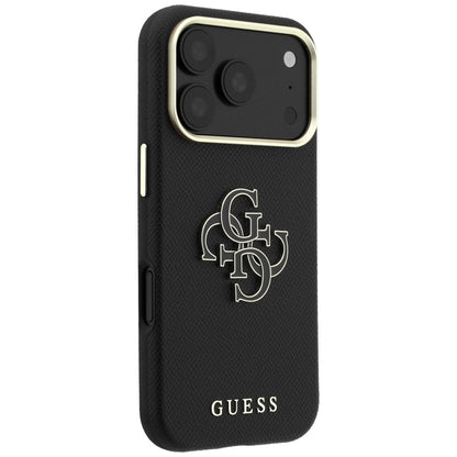 Case for Apple iPhone 18 Pro Max / 17 Pro Max, Guess, Grained Big Resin Logo, Black