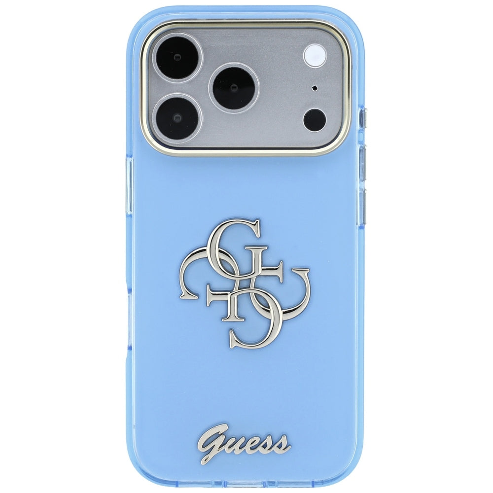 Case for Apple iPhone 18 Pro Max / 17 Pro Max, Guess, IML 4G Metal Script, Blue
