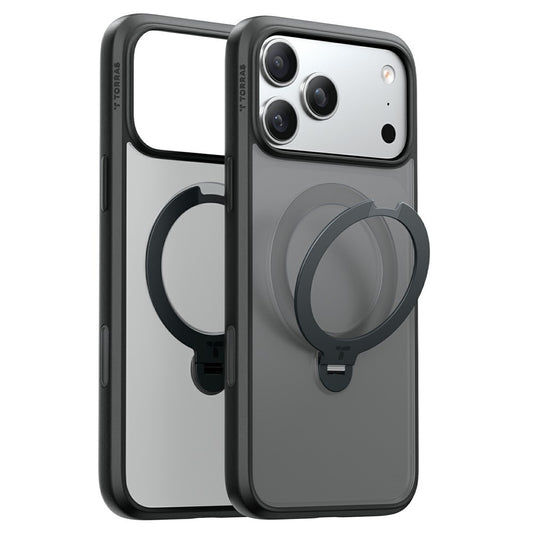 MagSafe Case for Apple iPhone 18 Pro Max / 17 Pro Max, Torras, Ostand Spin, Black