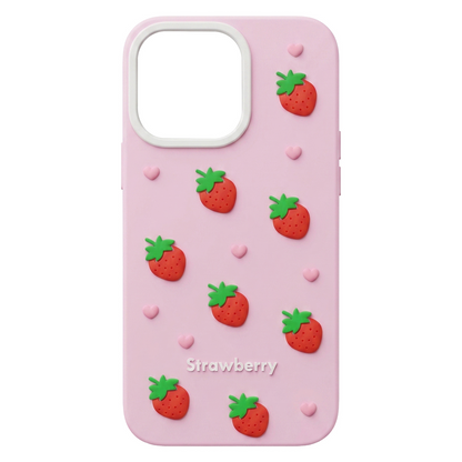 Case for Apple iPhone 15 Pro / 14 Pro, OEM, Strawberry, Pink