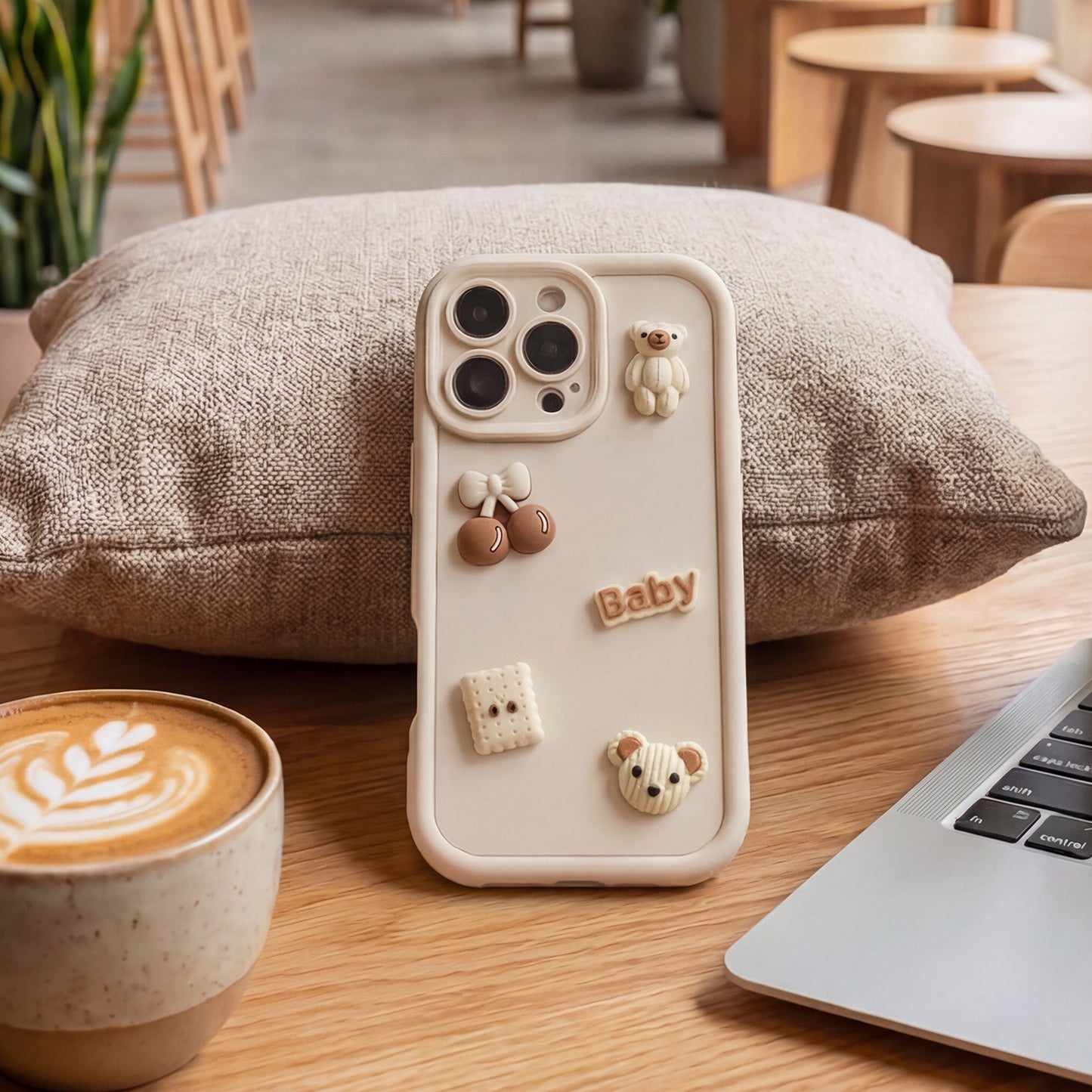 Case for Apple iPhone 17, OEM, Ultra Trendy 3D Bear, Beige