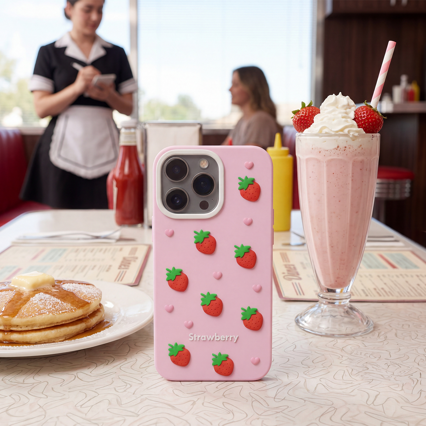 Case for Apple iPhone 16 Pro, OEM, Strawberry, Pink