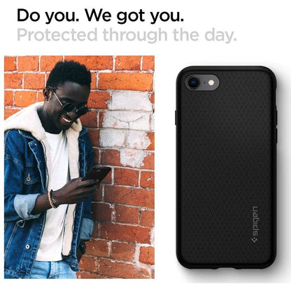 Case for Apple iPhone SE (2022) / SE (2020) / 8 / 7, Spigen, Liquid Air, Black 042CS20511