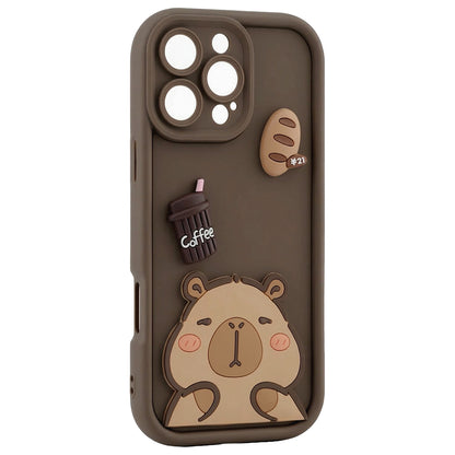 Case for Apple iPhone 13, OEM, Ultra Trendy 3D Capybara, Brown