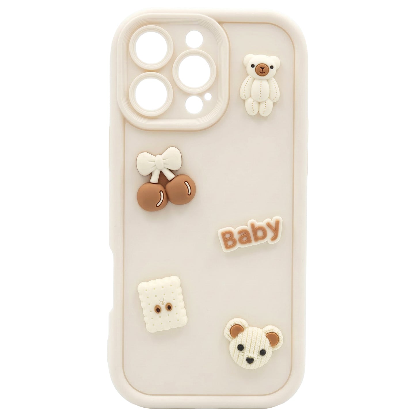 Case for Apple iPhone 17 Pro, OEM, Ultra Trendy 3D Bear, Beige