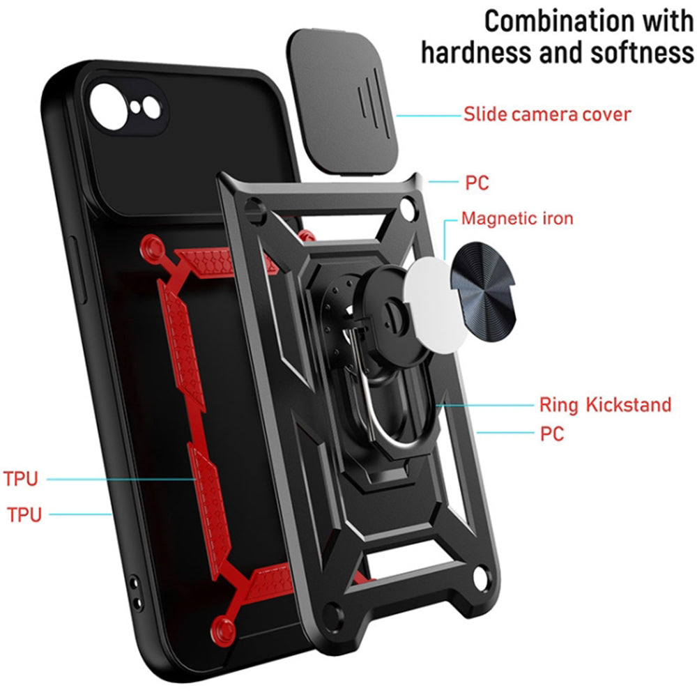 Case for Apple iPhone SE (2022) / SE (2020) / 8 / 7, Techsuit, CamShield, Black