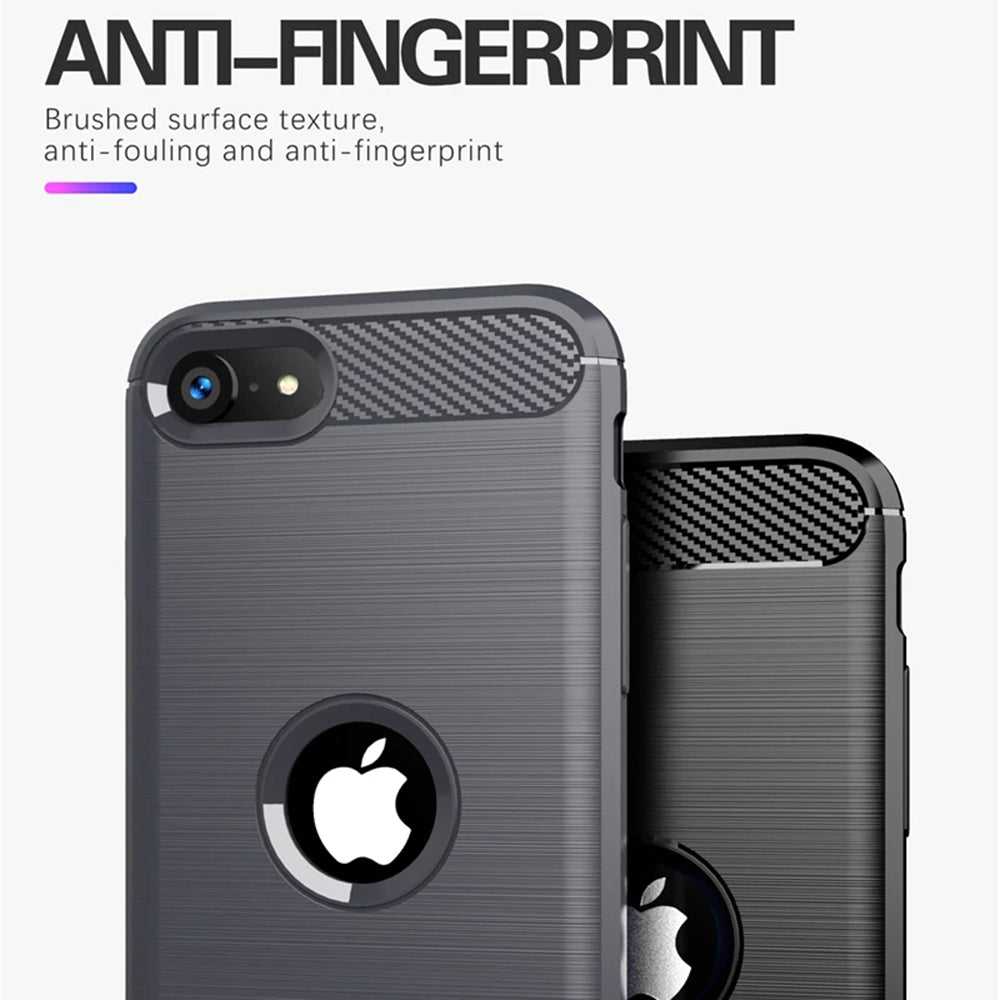 Case for Apple iPhone SE (2022) / SE (2020), Techsuit, Carbon, Black