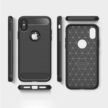 Case for Apple iPhone XS / X, Techsuit, Carbon, Black
