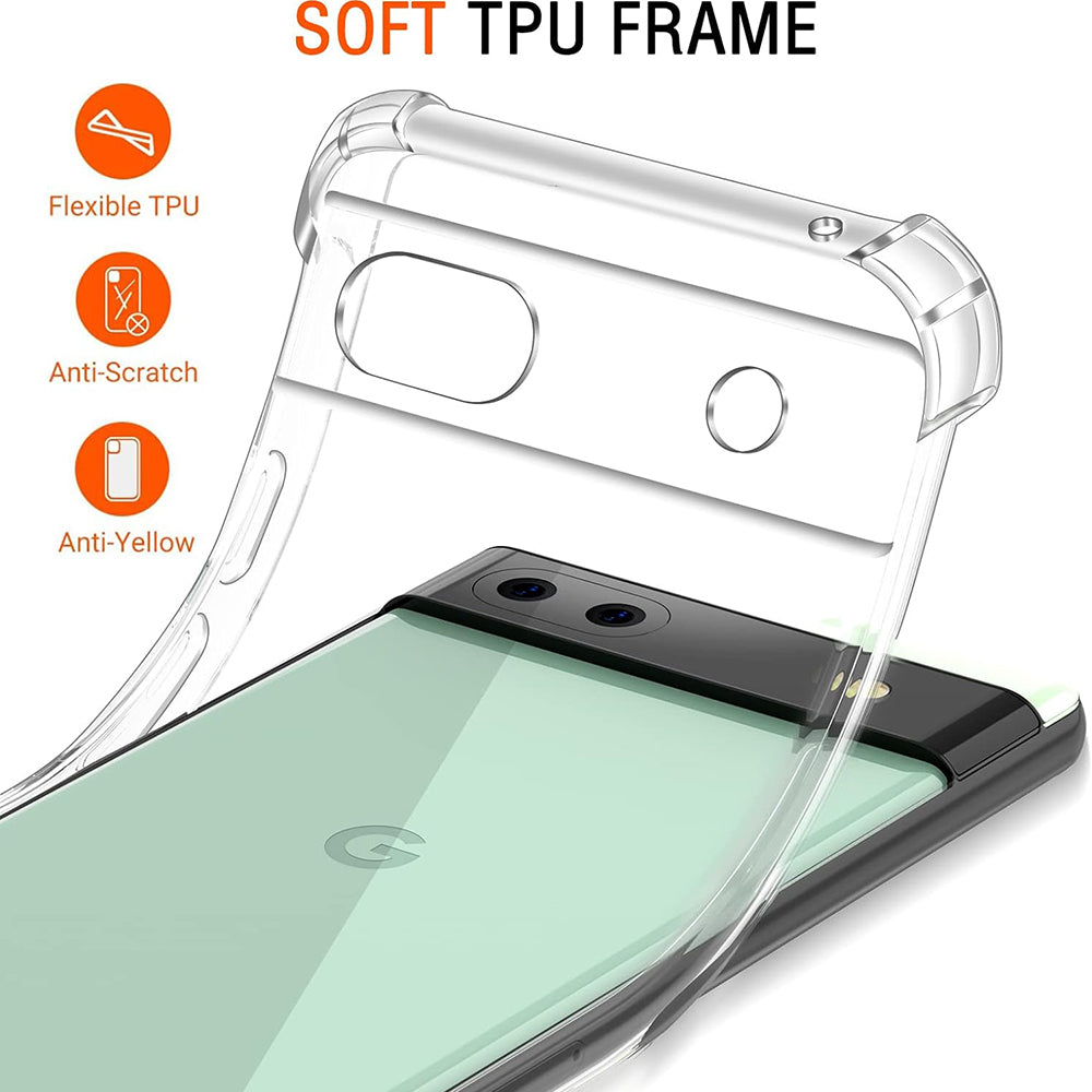 Case for Google Pixel 6a, Techsuit, Shockproof Clear, Transparent