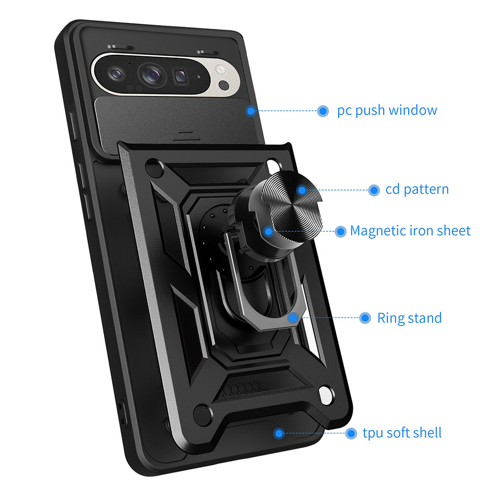 Case for Google Pixel 9 / 9 Pro, Techsuit, CamShield, Black