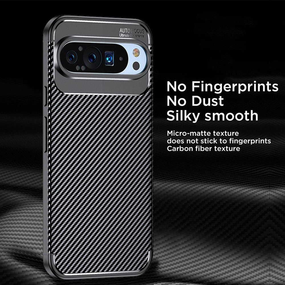 Case for Google Pixel 9 Pro XL, Techsuit, CarbonFiber, Black