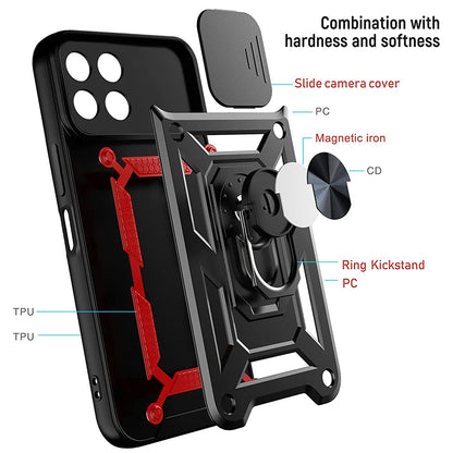 Case for Honor X8a, Techsuit, CamShield, Black