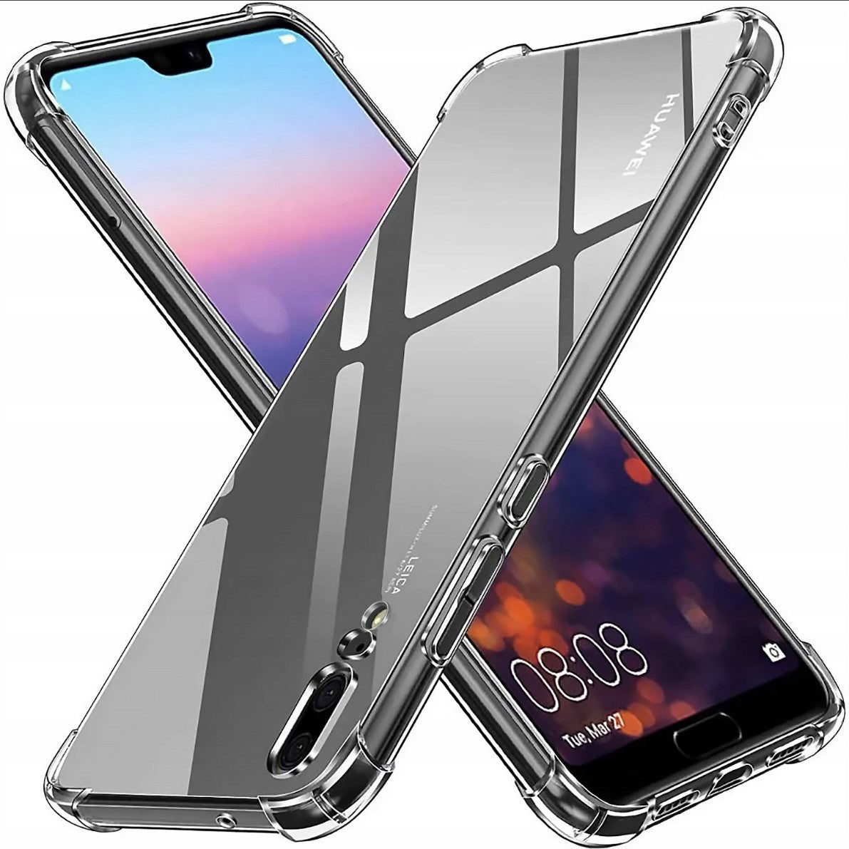 Case for Huawei P20, Techsuit, Shockproof Clear, Transparent