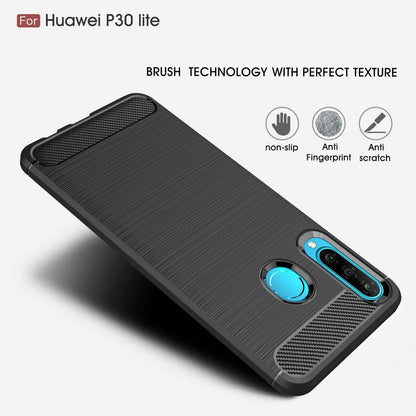 Case for Huawei P30 lite New Edition / P30 lite, Techsuit, Carbon, Black