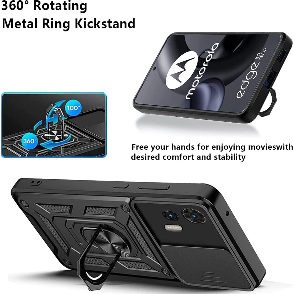 Case for Motorola Edge 30 Neo, Techsuit, CamShield, Black