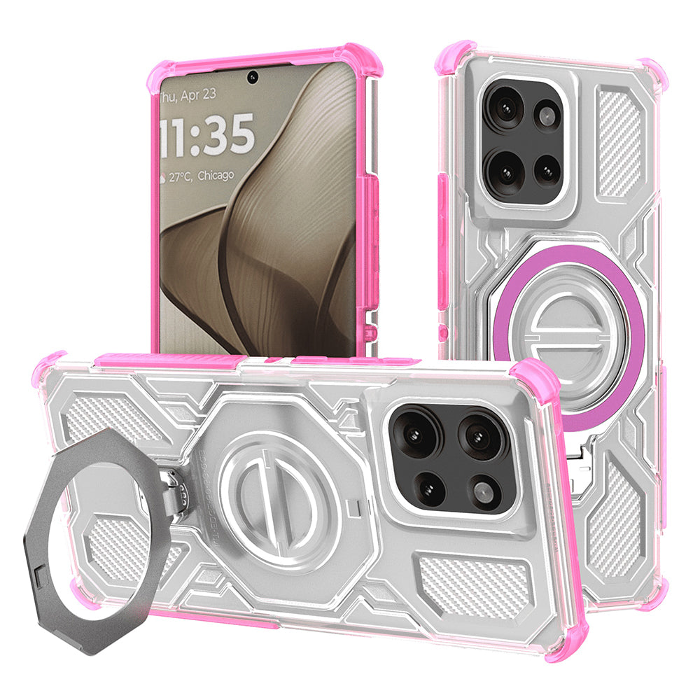 Case for Motorola Edge 50, Techsuit, Carbon Shield Pro, Pink