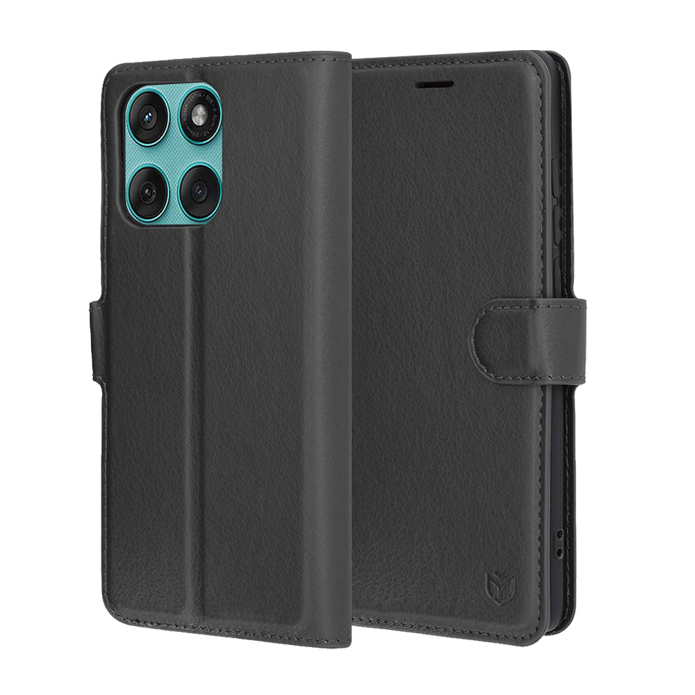 Case for Motorola Edge 60 Fusion / Edge 60, Techsuit, Leather Folio, Black