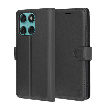 Case for Motorola Edge 60 Fusion / Edge 60, Techsuit, Leather Folio, Black