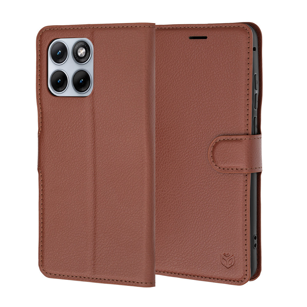 Case for Motorola Edge 70 Fusion, Techsuit, Leather Folio, Brown