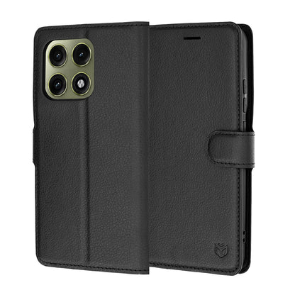 Case for Motorola Edge 70 Pro, Techsuit, Leather Folio, Black
