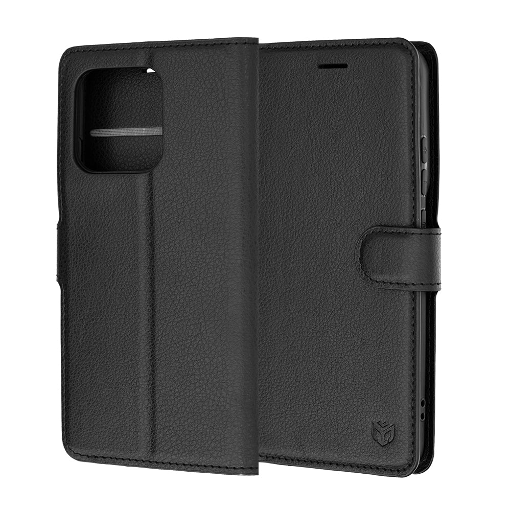 Case for Motorola Edge 70 Pro, Techsuit, Leather Folio, Black