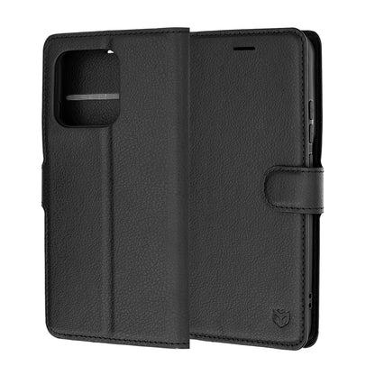 Case for Motorola Edge 70 Pro, Techsuit, Leather Folio, Black