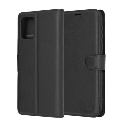 Case for Motorola Moto E13, Techsuit, Leather Folio, Black