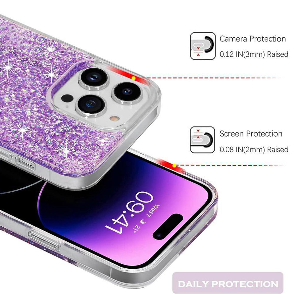 Case for Motorola Moto G14, Techsuit, Sparkly Glitter, Magenta