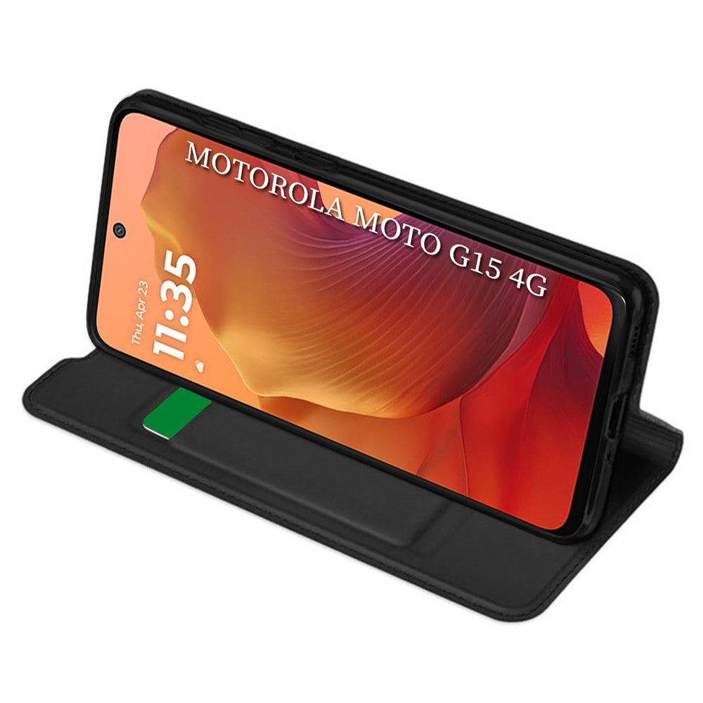Case for Motorola Moto G15 / G15 Power, Techsuit, Magskin Book, Black