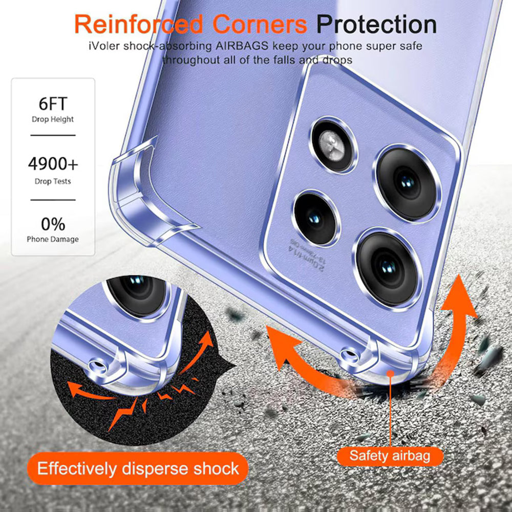 Case for Motorola Moto G15 / G15 Power, Techsuit, Shockproof Clear, Transparent