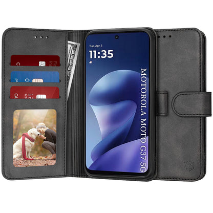 Case for Motorola Moto G47 / G37 Power / G37, Techsuit, Diary Book, Black