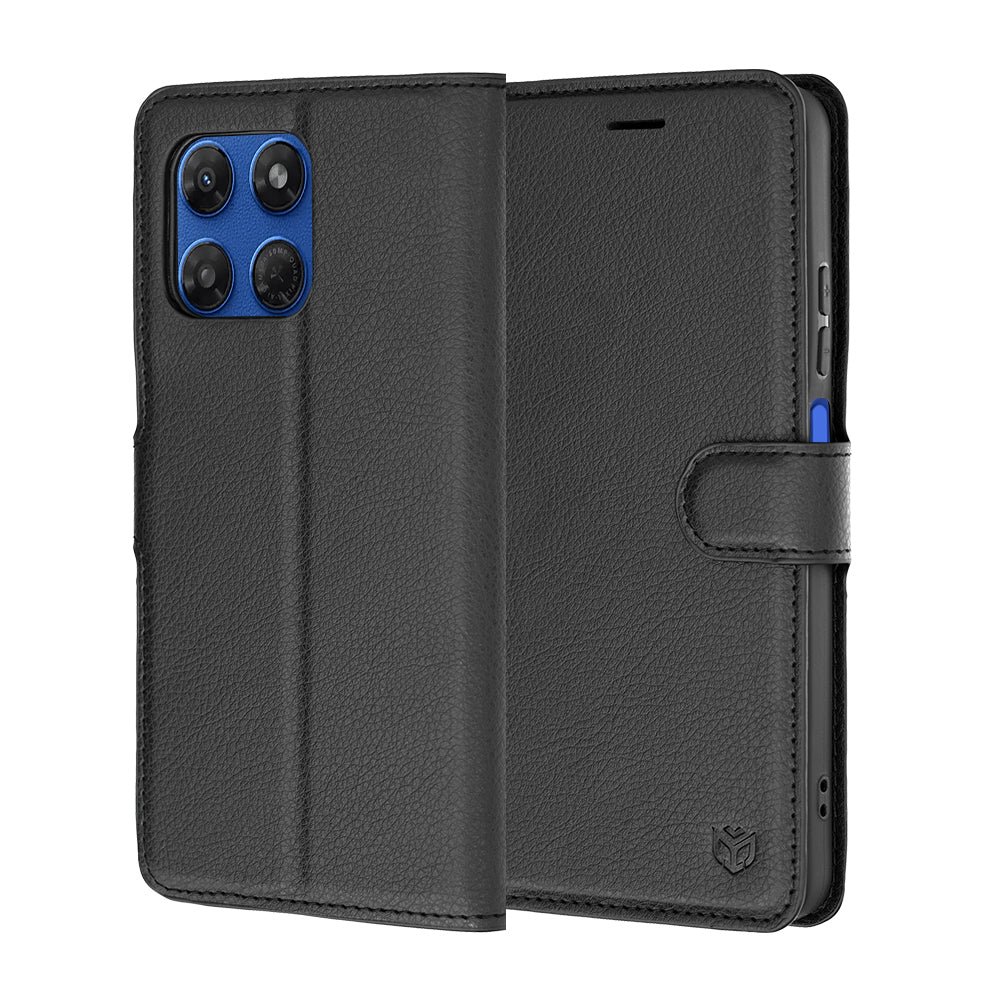 Case for Motorola Moto G47 / G37 Power / G37, Techsuit, Leather Folio, Black