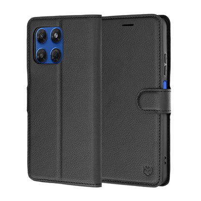 Case for Motorola Moto G47 / G37 Power / G37, Techsuit, Leather Folio, Black