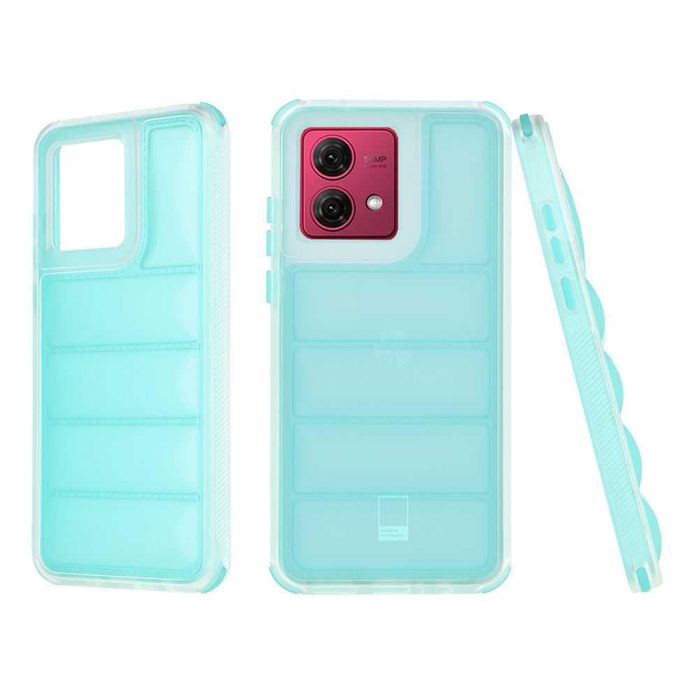 Case for Motorola Moto G84, Techsuit, Wave Shield, Turquoise