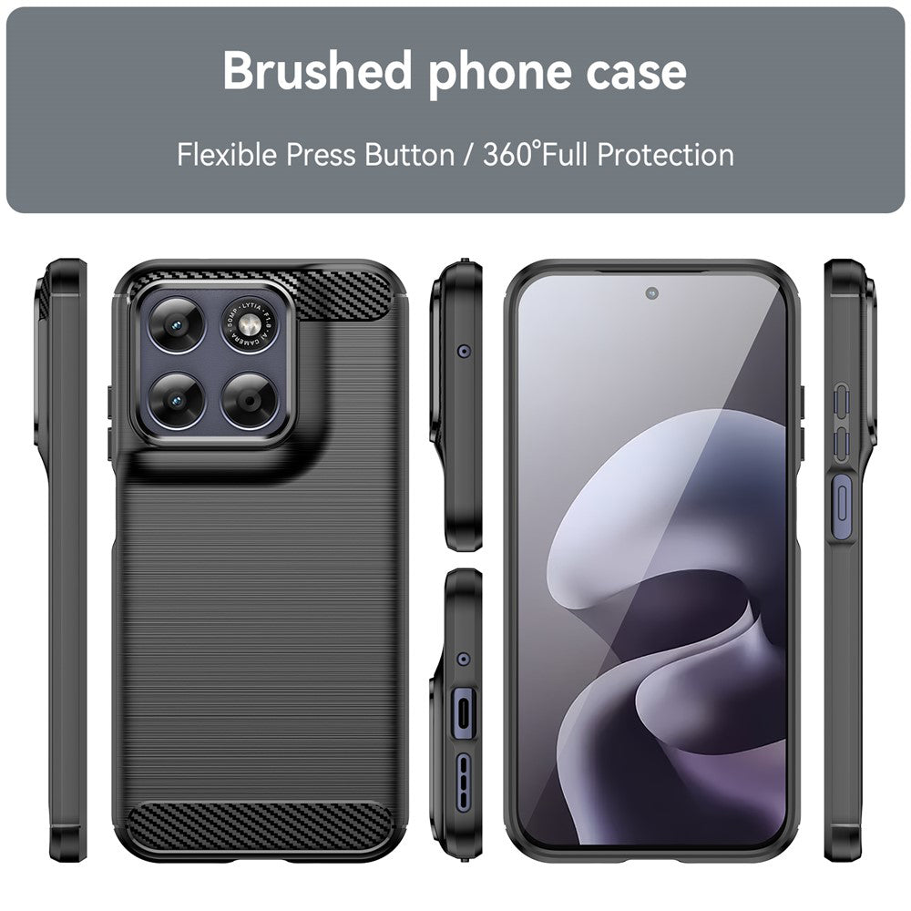 Case for Motorola Moto G87, Techsuit, Carbon, Black