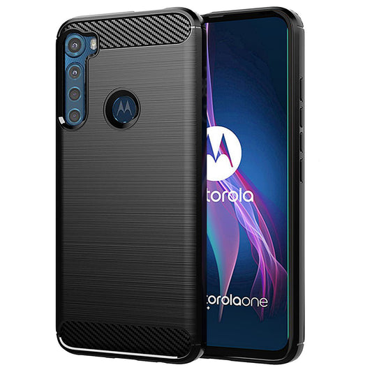Case for Motorola One Fusion+, Techsuit, Carbon, Black