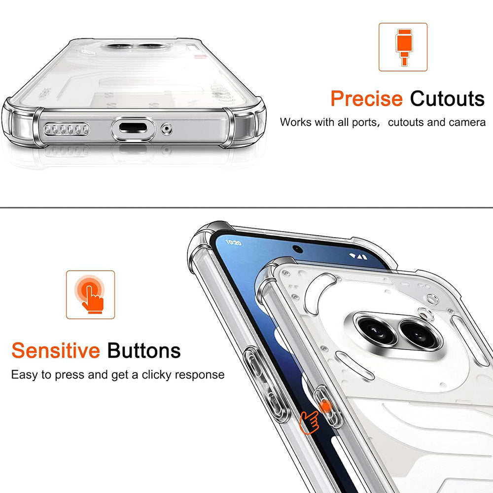 Case for Nothing Phone (2a) Plus / Phone (2a), Techsuit, Shockproof Clear, Transparent