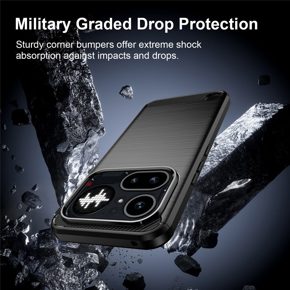 Case for Nothing Phone (4a) Pro, Techsuit, Carbon, Black