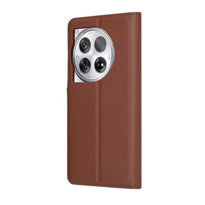 Case for OnePlus 12, Techsuit, Leather Folio, Brown