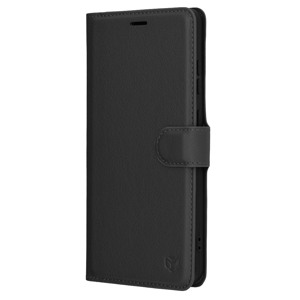 Case for OnePlus 13R, Techsuit, Leather Folio, Black