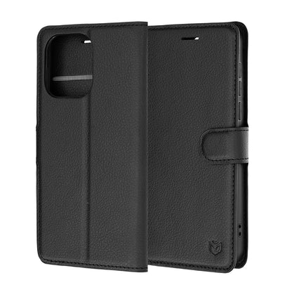 Case for OnePlus Nord 6, Techsuit, Leather Folio, Black